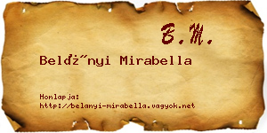 Belányi Mirabella névjegykártya
